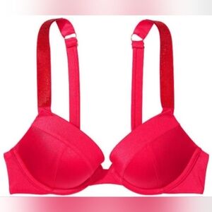 36D 38D 40D VS Swim Shine Strap Sexy Tee Bikini Top Strawberry